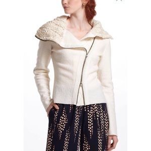 Anthropologie // zip up moto sweater coat